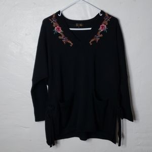 Lake Alster Floral Embroidered Sweater